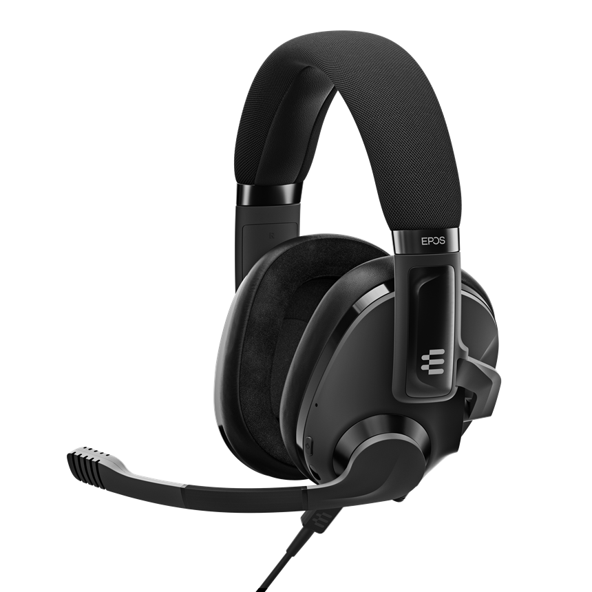 The EPOS H3 Hybrid gaming headset provides wired connectivity with USB/console cables and simultaneous Bluetooth® connectivity. An adjustable headband and angled ear cups provide ergonomic fit and long-wearing comfort while a lift-to-mute, detachable boom arm microphone provides crisp intelligible game chat.